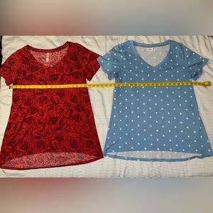Red rose and blue star Graphic Tees, size M Lularoe